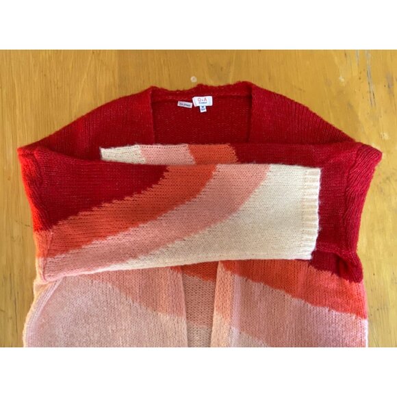Q+A COLOURBLOCK CARDIGAN  SWEATER, SOFT FUZZY CARDIGAN, MEDIUM, BOHO - Picture 4 of 5